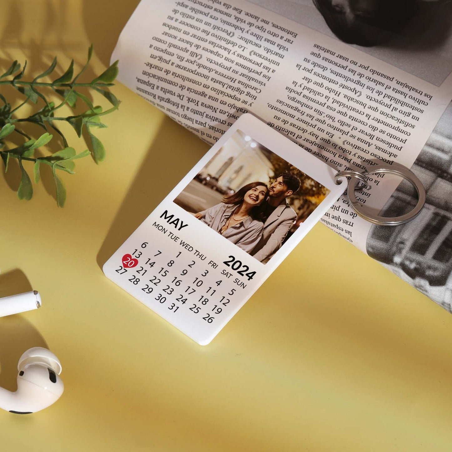 Custom Photo Keychain with Calendar