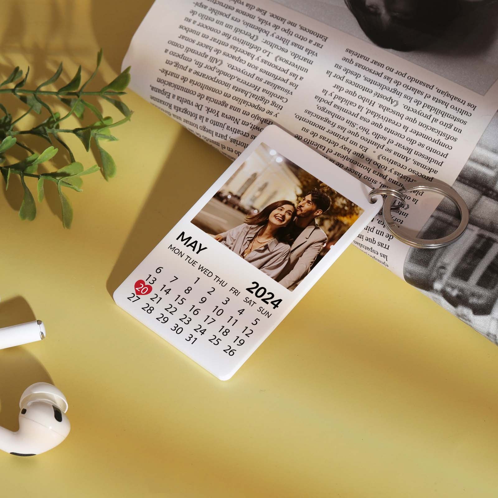 Custom Photo Keychain with Calendar