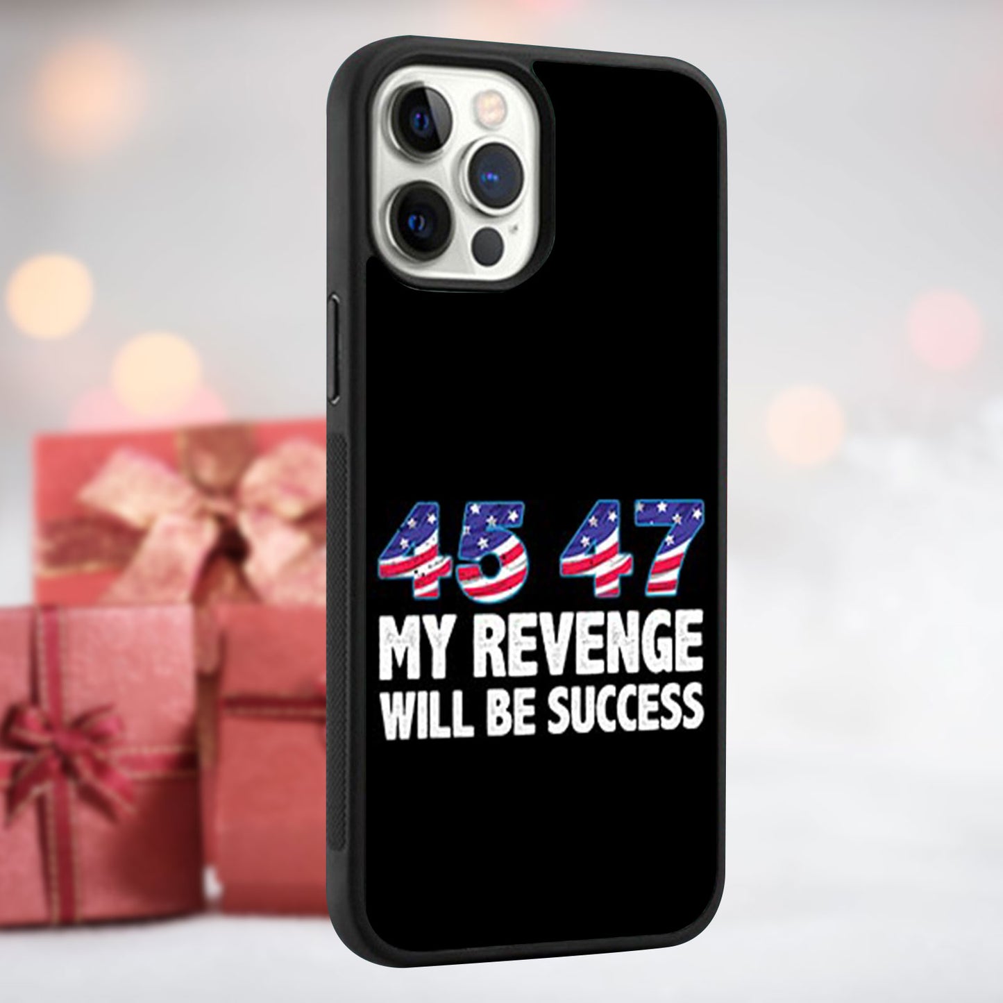 My Revenge Will Be Success, Funny Trump Phone Case, Make America Great Again Phone Cover for iPhone 15 14 Pro Max 13 12 for Samsung Galaxy S23 S22 Plus Ultra S21 FE Black