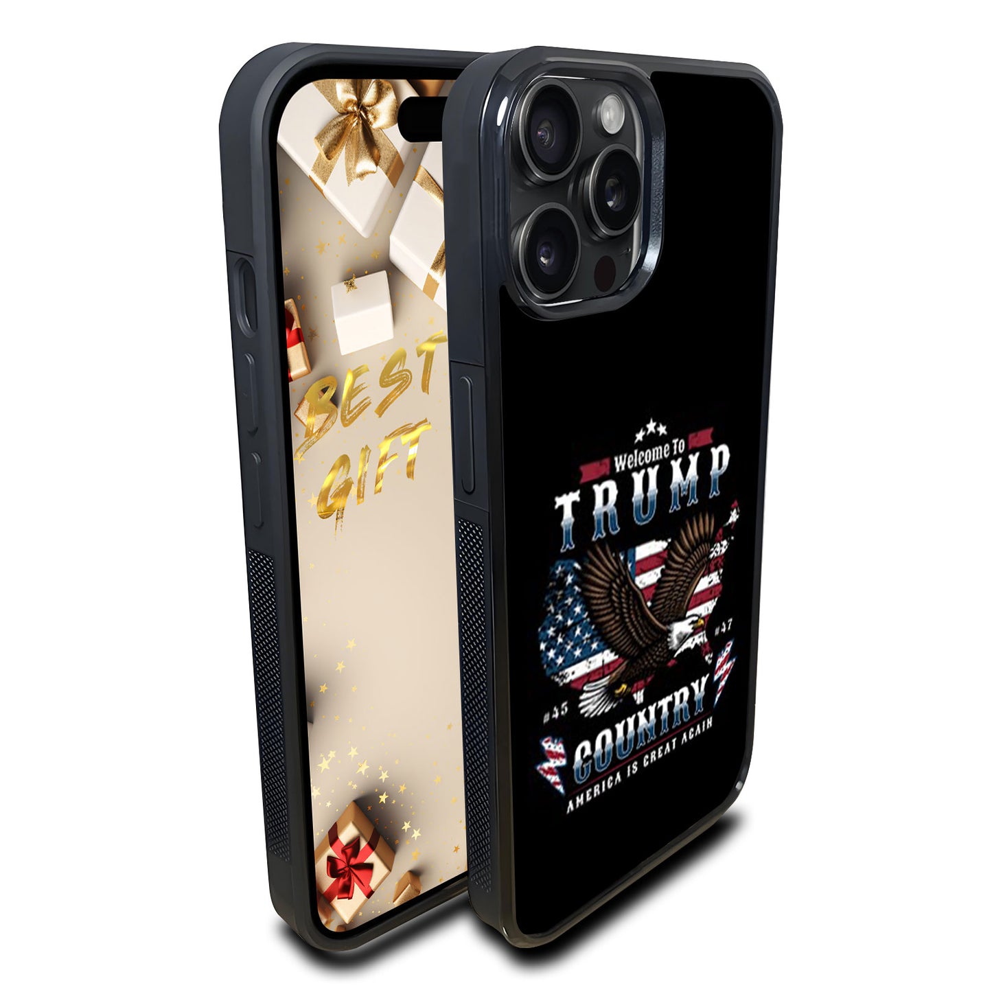 Welcome to Trump Country, Trump 45 47 Phone Case, Funny Trump 2024 Phone Case for iPhone 15 14 Pro 13 12 for Samsung S24 S23 Black