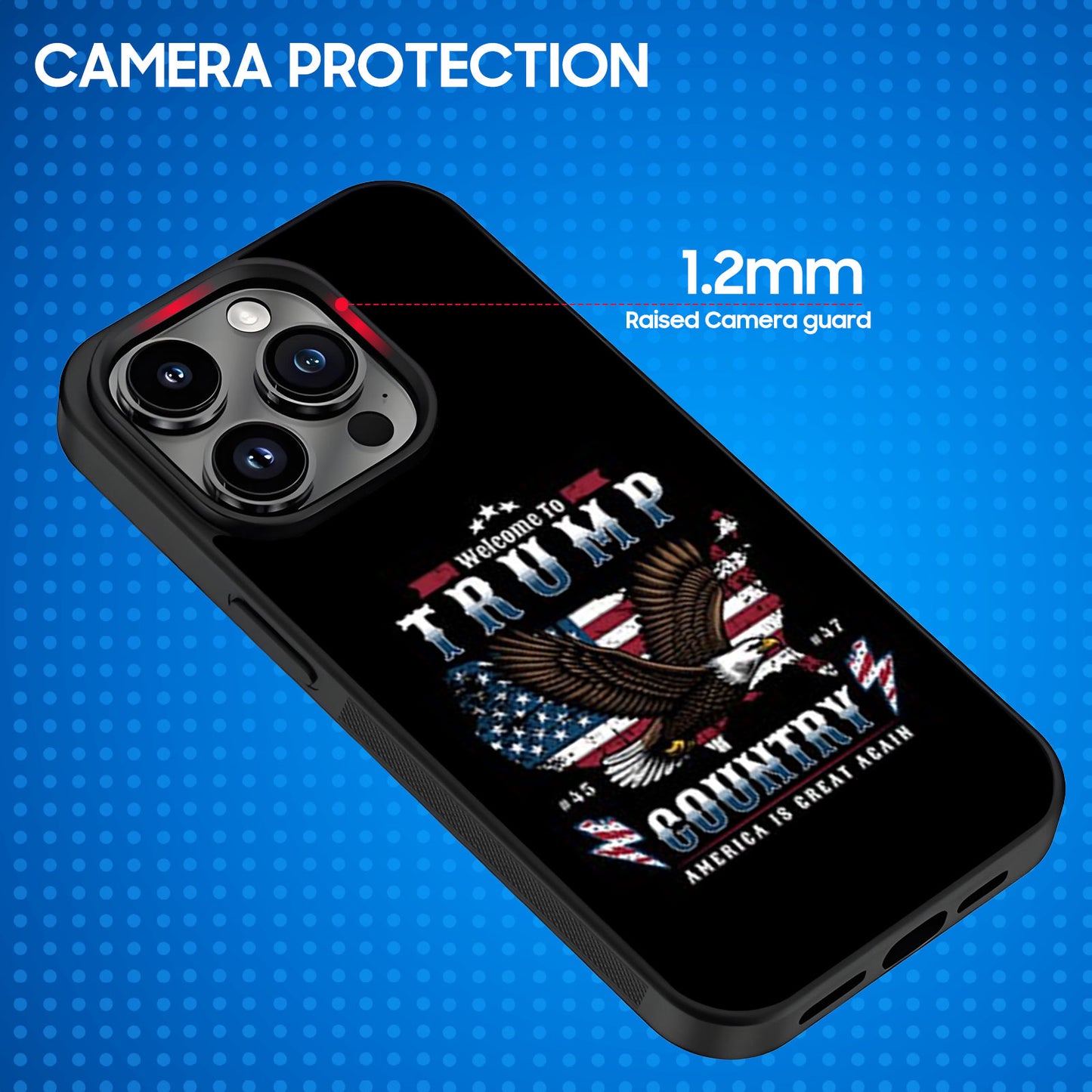 Welcome to Trump Country, Trump 45 47 Phone Case, Funny Trump 2024 Phone Case for iPhone 15 14 Pro 13 12 for Samsung S24 S23 Black