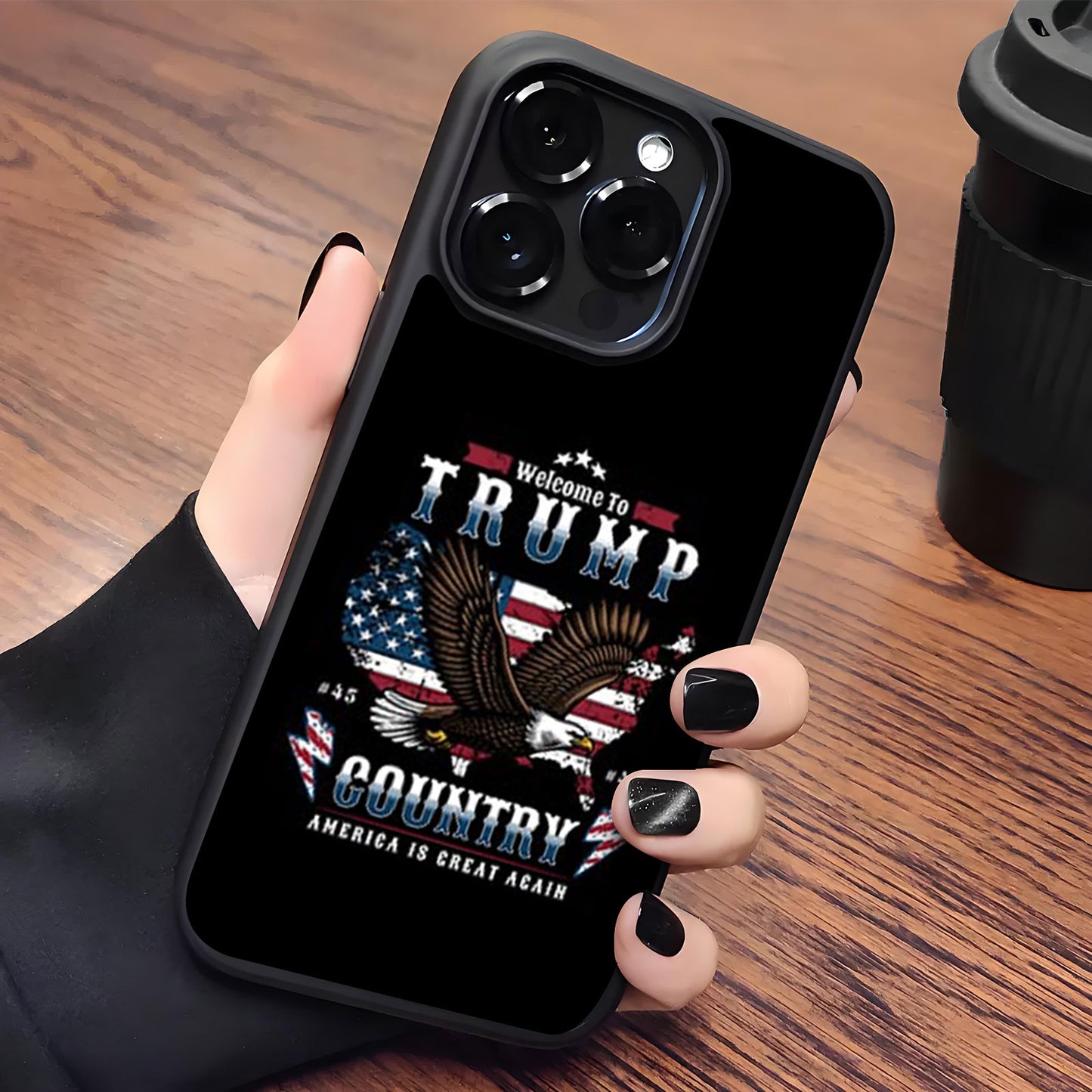 Welcome to Trump Country, Trump 45 47 Phone Case, Funny Trump 2024 Phone Case for iPhone 15 14 Pro 13 12 for Samsung S24 S23 Black