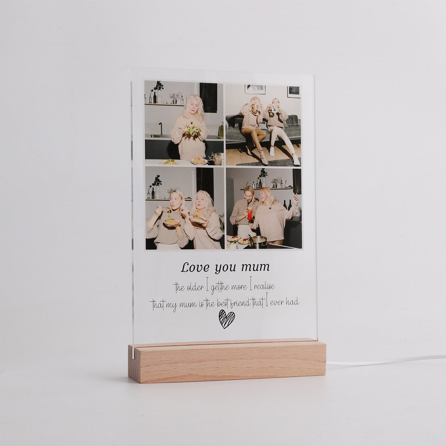 Personalized Mum and Daughter Photo Plaque