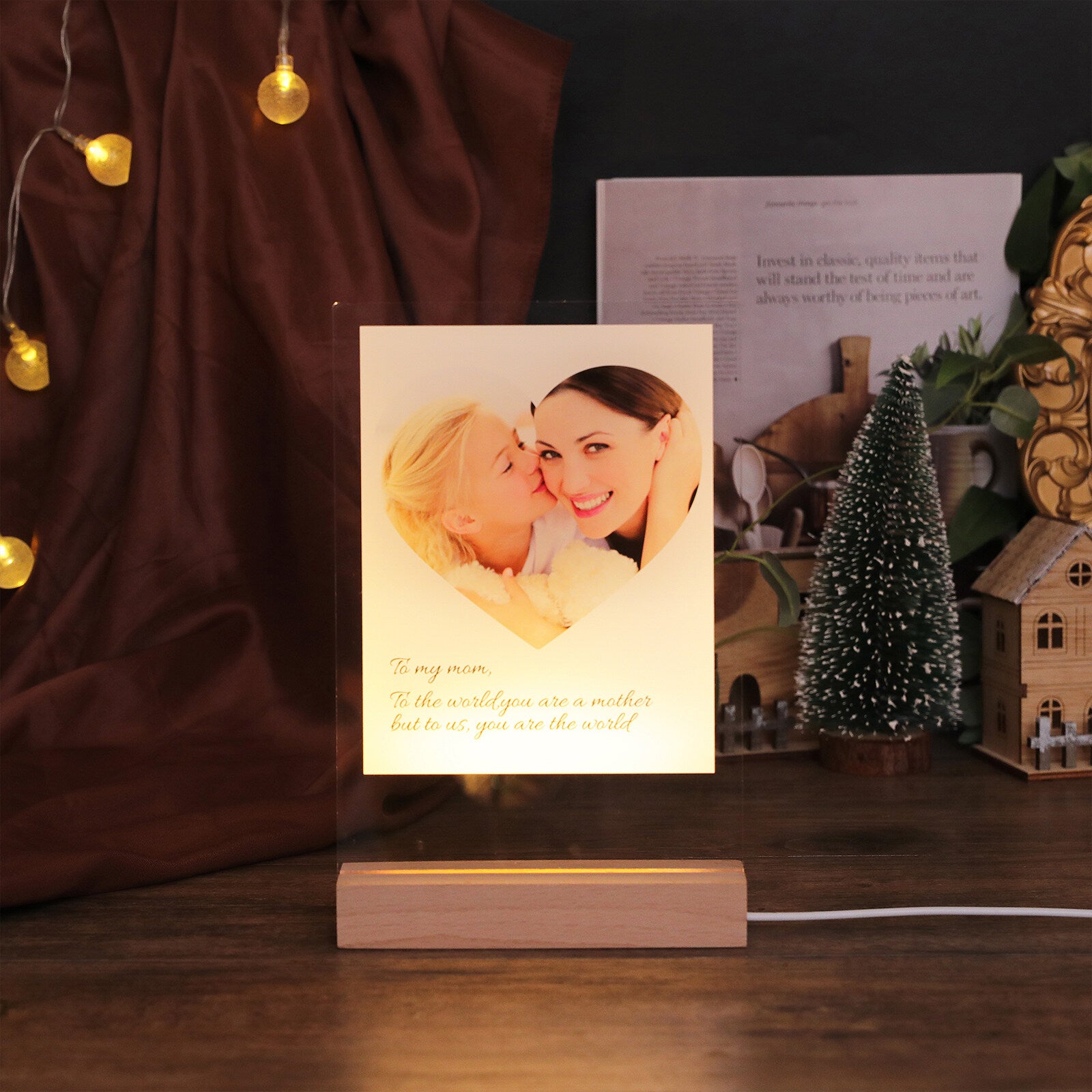 Custom Mother's Day Night Light with Text